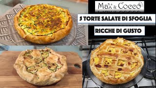 5 SFIZIOSE Torte SALATE FACILI e VELOCI  Torte di Pasta Sfoglia [upl. by Dira]