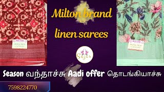 Linen sarees l 650 Free shipping l 7598224770linensareescottonsareeskarishmacottonsujas [upl. by Dott]