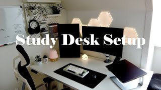 Study Desk Setup for Productivity 2024  Aesthetic Makeover ✨ Minimalist Workstation  Keyboard ASMR [upl. by Ettenotna]