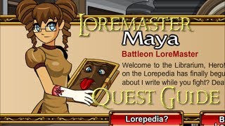 AQW Loremaster Quests  join librarium FULL WALKTHROUGH [upl. by Simaj]