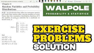 CDF Problem 312  Probability amp Statistics for Engineers amp Scientists by Walpole  Solution Chap 3 [upl. by Atikaj]