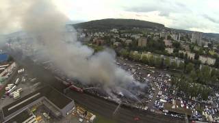 Blickch fliegt mit der Drohne über den Brandplatz [upl. by Osnofedli]