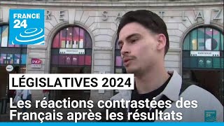 Législatives  les réactions contrastées des Français après les résultats électoraux [upl. by Lederer]