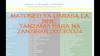 MATOKEO YA DARASA LA NNE 2023 2024 TANZANIA BARA NA ZANZIBAR YAMETOKA [upl. by Merwin40]