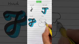 How To Draw Letter J Easily From Simple to Pro shortsfeed handwriting [upl. by Terb]