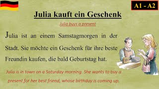 Julia kauft ein Geschenk  Learn German with stories  A1A2 [upl. by Hedy]