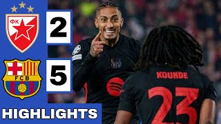 🔴Crvena Zvezda vs Barcelona 25 Extended HIGHLIGHTS  UEFA Champions League [upl. by Hsak]