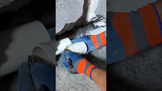 Drainage repair construction method😲 drainagesystem hydrojetting plumbing repair [upl. by Adnert]