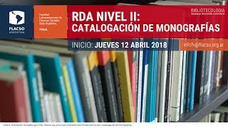 RDA nivel II Catalogación de monografías [upl. by Rede]