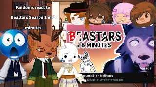 Fandoms react to Beastars season 1 in 8 minutes  FandomsProject Sekai BSD and BEASTARS [upl. by Thaine]