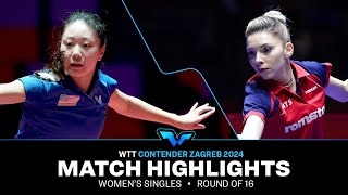 Bernadette Szocs vs Lily Zhang  WS R16  WTT Contender Zagreb 2024 [upl. by Ekalb]