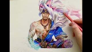 League of Legends Spirit Blossom Yasuo Timelapse Drawing [upl. by Ajit]