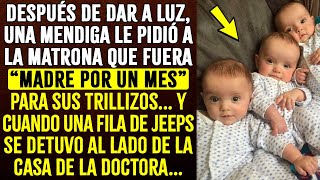 Después de dar a luz mendiga le pidió a la matrona que fuera “madre por un mes” para sus trillizos… [upl. by Ferguson]