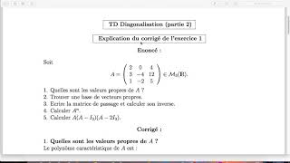 Exercice 1 Diagonalisation [upl. by Court]