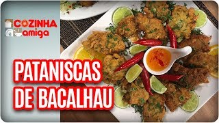 Pataniscas de Bacalhau com Geleia de Alho  Patricia Gonçalves  Cozinha Amiga 060917 [upl. by Araed584]