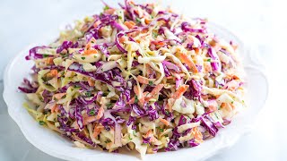 Easy Creamy Coleslaw Recipe [upl. by Adimra426]