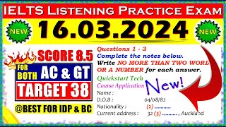 IELTS LISTENING PRACTICE TEST 2024 WITH ANSWERS  16032024 [upl. by Yessak]