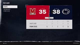 CFB 25 Dynasty Mode 9Penn State vs 11Maryland Week 13 [upl. by Ardnuaet]