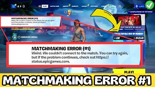 Fortnite Matchmaking Error 1 FIX [upl. by Deeas]