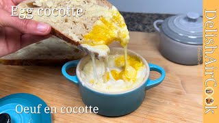 Baked eggs cocotte  Oeuf en cocotte [upl. by Towill]