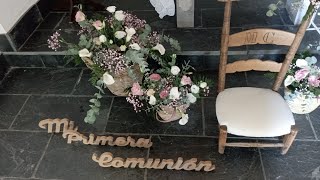 Tutoriales y tips de floristería para principiantes Decoración de capilla para primera comunión [upl. by Irwinn]