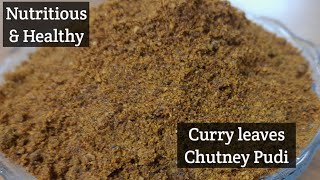 Karibevu chutney pudiHealthy amp Nutritious Curry leaf Chutney Pudi with slight variation [upl. by Lock]