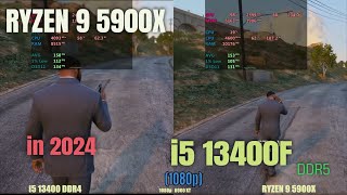 Ryzen 5900x vs i5 13400 DDR4 in 2024 [upl. by Grindle840]