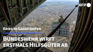 Bundeswehr wirft erstmals Hilfsgüter über Gaza ab  AFP [upl. by Filipe]