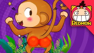 Monkey song  Animal Songs  Nursery Rhymes  animation for kids  REDMON [upl. by Inahs]