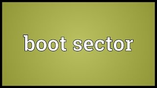 Boot sector Meaning [upl. by Eppillihp]