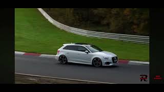 Audi RS3 Stage 2 Unitronic 555 bhp Nurburgring Nordeschleife [upl. by Beker]