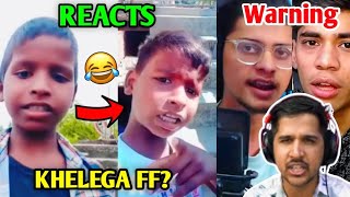 VIRAL Kid Reacts to quotKHELEGA FREE FIREquot Video🤣  YouTuber gave WARNING to Garena Desi Gamer ANGRY [upl. by Newhall]