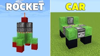 5 Vehicle Redstone Builds in Minecraft Bedrock PlaneCar videos mcpe gaming viral trending [upl. by Clements627]