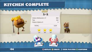 Overcooked All you can eat  2 player co op part 12  campfire cook off with the hardest ending lvl [upl. by Nnylhsa]