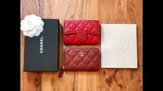 Chanel 19B Collection Unboxing❤️True Red Card Holder in Light Gold HW➕Caviar Leather❤️Chanel SLGs [upl. by Emmerich]