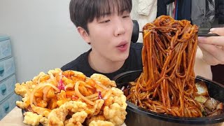 ASMR 맛있는 중식 짜장면 탕수육 먹방 Jajangmyeon and Tangsuyuk Mukbang EATING SHOW Blackbeansauce noodles [upl. by Nyleek]