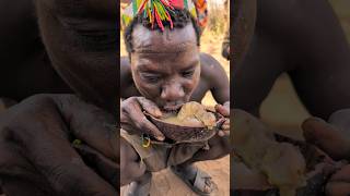 What a delicious breakfast today 😍😋 See How hadzabe Man enjoying this favorite soup hadzabetribe [upl. by Idolla]