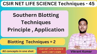 Southern Blotting Technique in Hindi csir net life science  Northern Western  Eastern Blotting [upl. by Ahsemo]