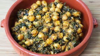 Garbanzos con espinacas  Receta vegana [upl. by Grube520]