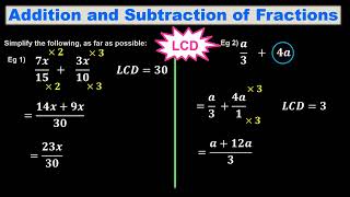 Addition And Subtraction Of Algebraic Fractions Grade 9 [upl. by Morena701]