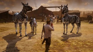 Red Dead Redemption Horses Arthur Morgan Finds and Tames rarest Expensive Zebra and Turkoman Horses [upl. by Adnirim32]