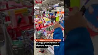 Action pour la Palestine dans un supermarché Carrefour [upl. by Ji891]