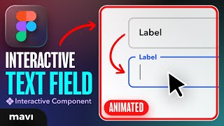 Create a TEXT FIELD Component With an ANIMATED Label Figma Tutorial [upl. by Pearline614]