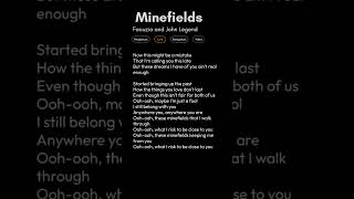 lyrics minefields Faouzia and John Legendviralvideo shortsviral trending popular recommended [upl. by Holli]