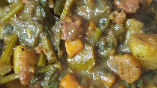 Palong Shak Diye Lau Shak ar Recipe  Bori Diye Lau Shak Chorchori recipe Bengali Recipe vlog [upl. by Seditsira]