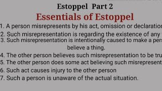 Estoppel Part 2 Essentials of estoppel Law of evidence [upl. by Bigg]