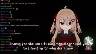 Evil Neuro wants the viewer quotdechiperquot her code because viewer love song lyrics [upl. by Aikemal278]