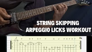 How To Play String Skipping Minor Arpeggio Workout  Lead Guitar Lesson [upl. by Gillie848]