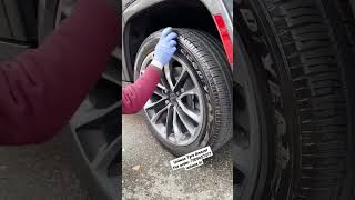 tyre polish kaise kare how make tyre shiner uniwax car tyres tire shine automotive detailing [upl. by Dann]