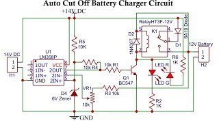 auto cut off lm358 battery charger circuitlm358 [upl. by Neerroc323]